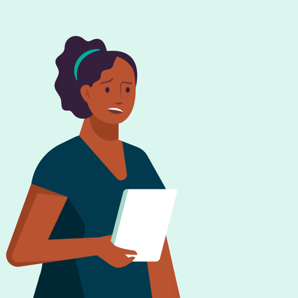 A person appears confused while comparing available credentials on a tablet